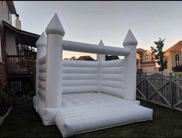 Medieval castle-themed bounce house