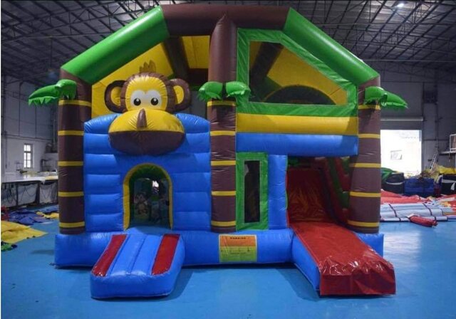 Jungle themed inflatable bounce house